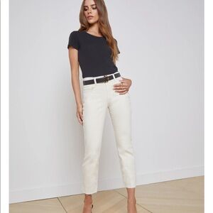 L’AGENCE crop cream jeans size 28